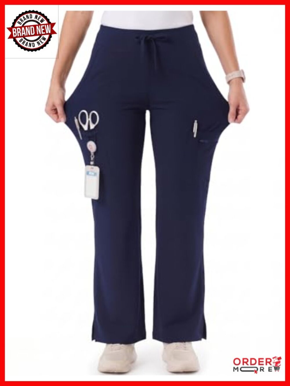 Women's Yoga Scrub Pants Wide Leg Soft Stretchy High Waisted Nurse